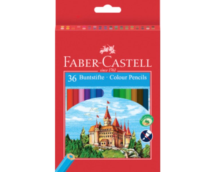 Buntstifte Castle 36er Karton mit Spitzer - CASTELL 120136