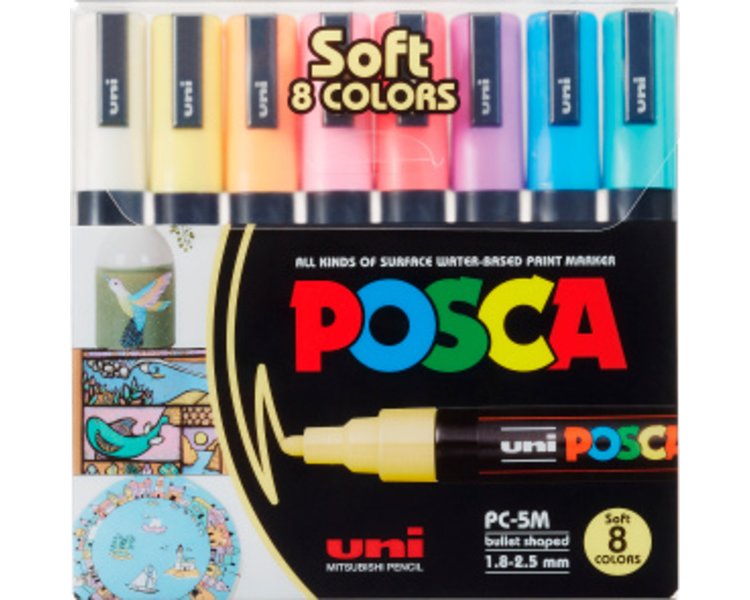 POSCA Marker PC-5M 8er Etui Pastell - POS 182524