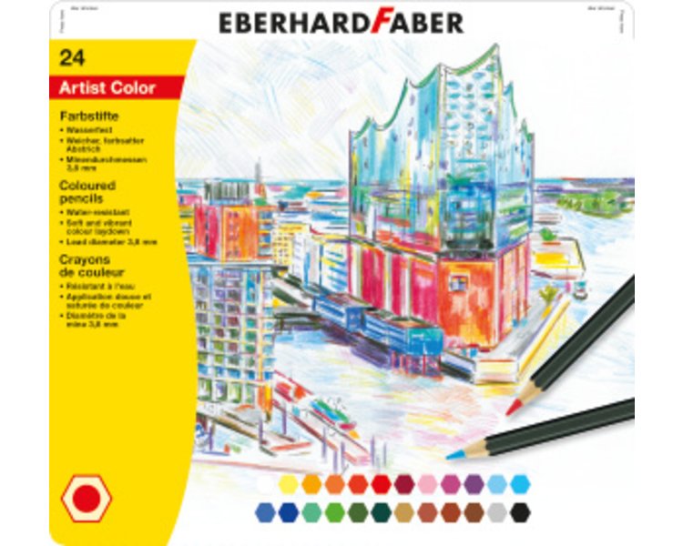 Farbstift Artist Color hexagonal 24er Metalletui - EBERHARD 516124