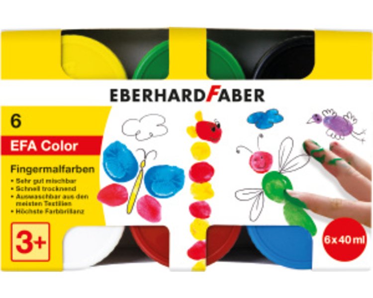 Fingerfarbe 40ml 6er Schachtel - EBERHARD 578606