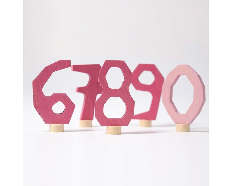 Rosa Zahlenstecker Set 6-9 und 0 - GRIMMS 04402