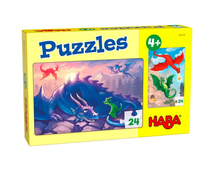 Puzzle 2 x 24 Teile: Drachen - HABA 306159
