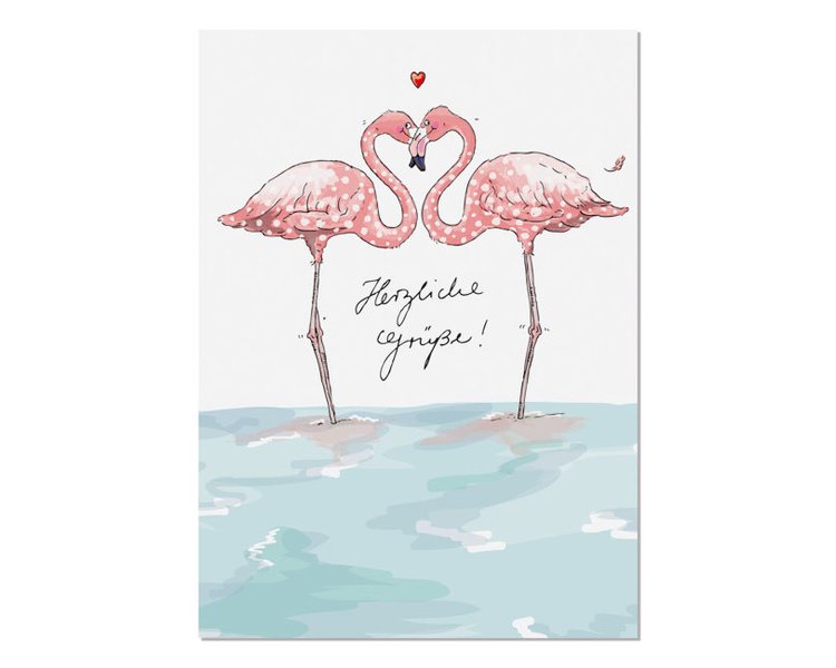 Postkarte Flamingo - KRIMA 12988