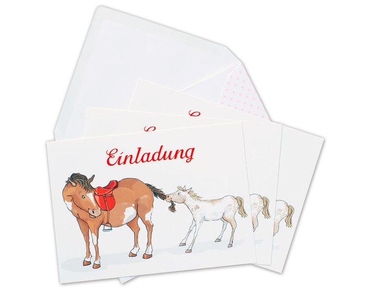 Einladungs-Postkartenset Pony - KRIMA 12350