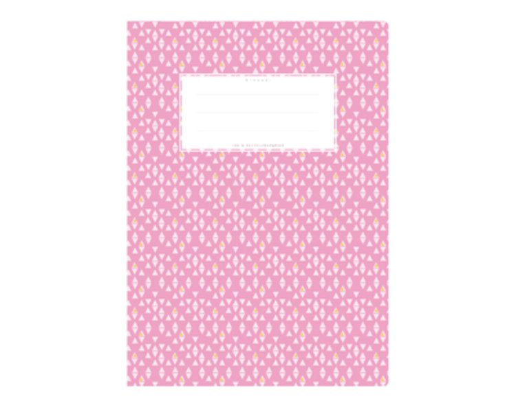 DIN A4 Heftumschlag rosa Dreiecke Muster - MINOU SUA4M022