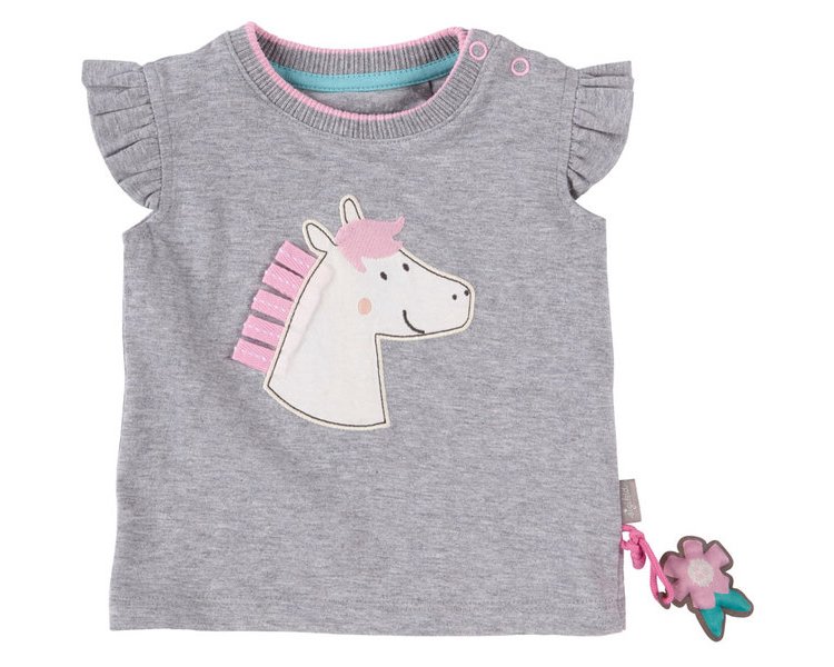 T-shirt für Baby Mädchen, grau Pony, Gr. 62 - SIGI-166913-62